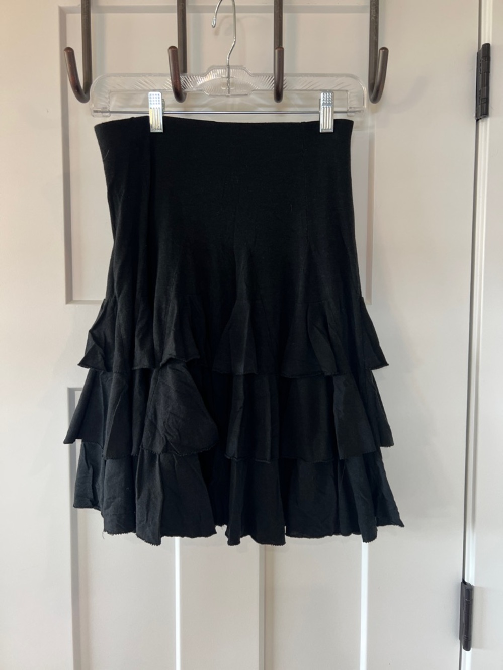 Ralph Lauren Black Tiered Ruffle Skirt Size Small Flowy Mini